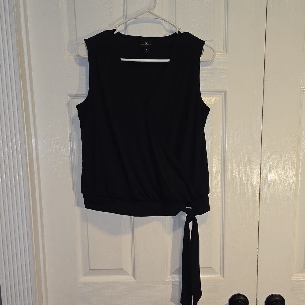 Worthington Black Tie Front Tank Top